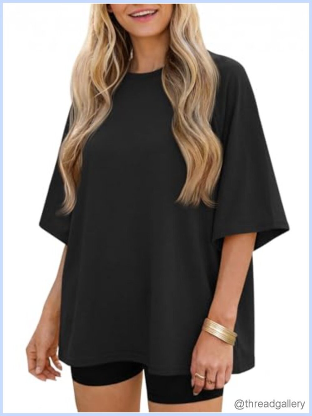 Oversized Half Sleeve Crew Neck T-Shirt Loose Fit Summer Casual Tee